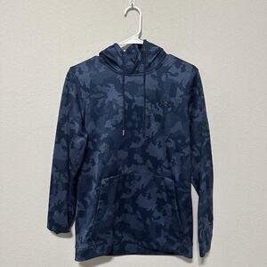 Under Armour Mens Coldgear‎ Blue Camo Hoodie Sweatshirt Size Small Loose Fit